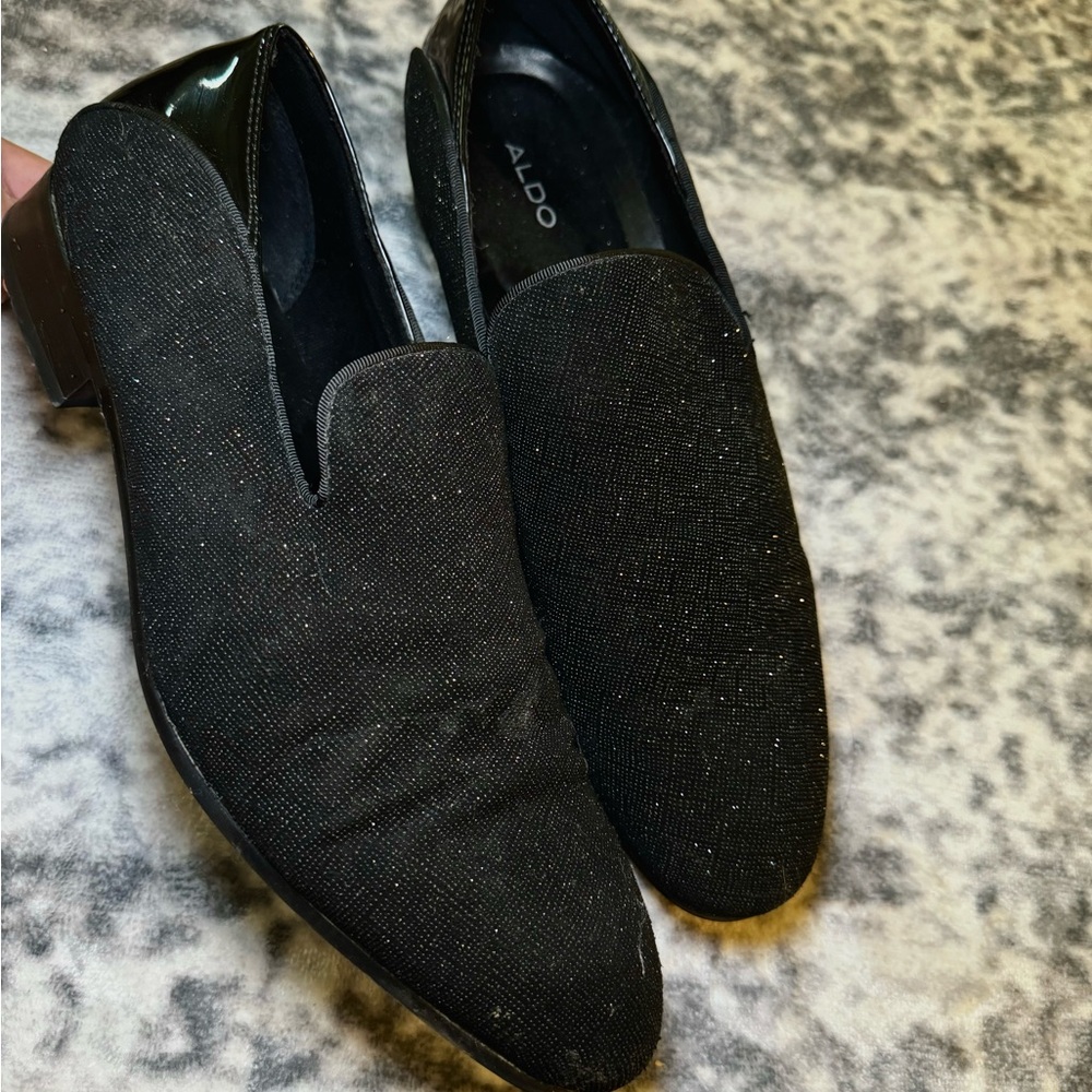 ALDO Men's Sparkling Black Slip-On Loafers